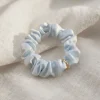 Blissful Pure Silk Medium Scrunchie Cream Blue