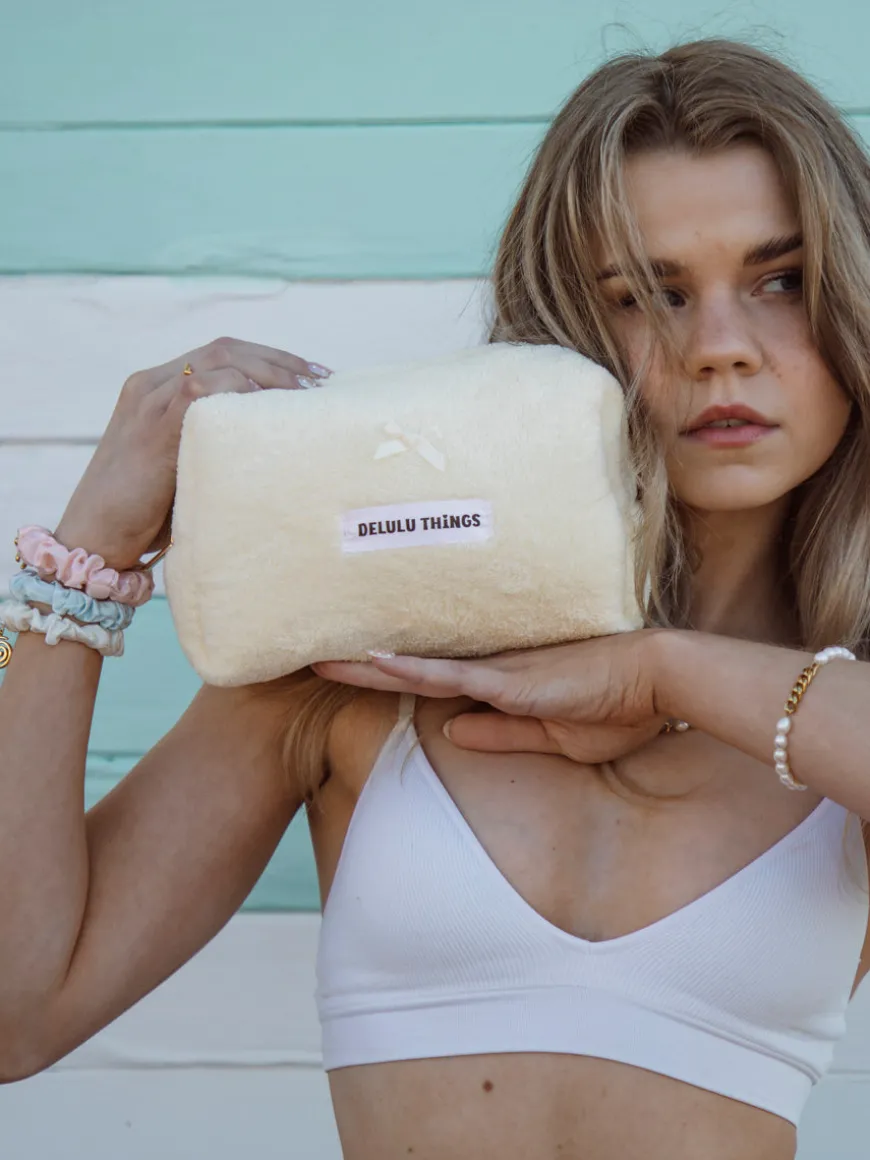 Blissful Pure Silk Scrunchie Cream White