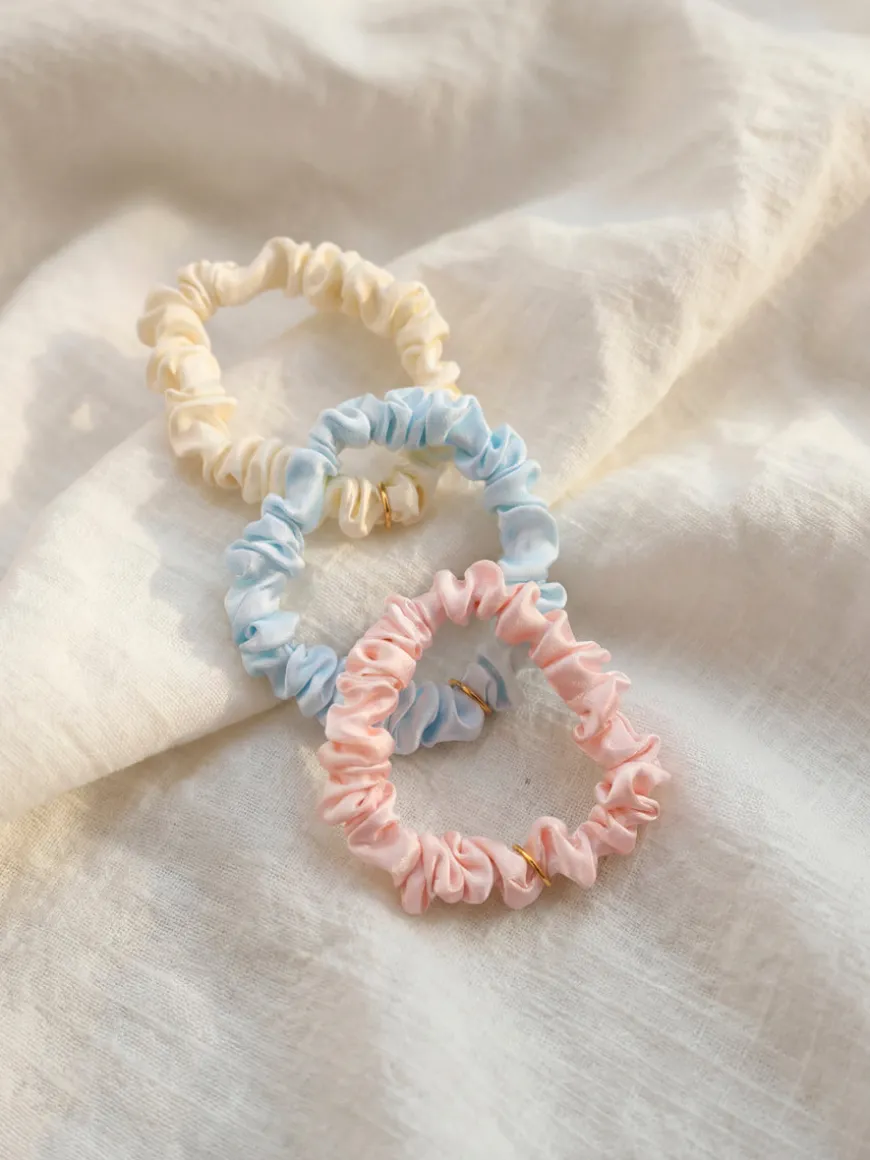 Blissful Pure Silk Scrunchie Cream White