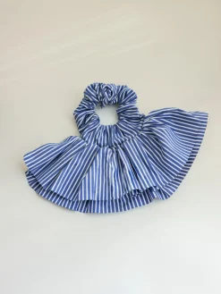 Breeze Wrap Navy-striped Scrunchie