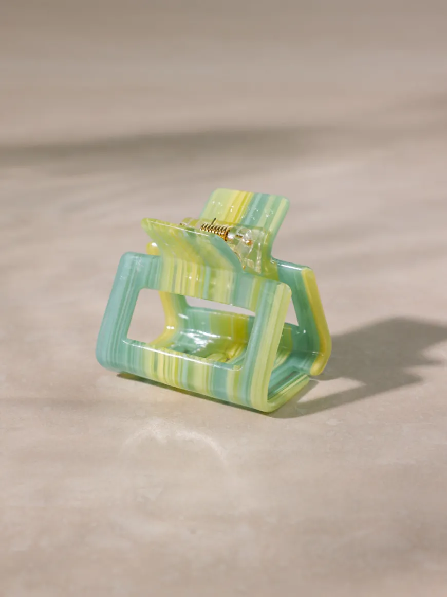 Classic Frame Haarklammer Green-striped