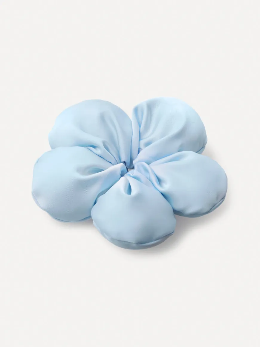 Cream Blossom Blue Scrunchie