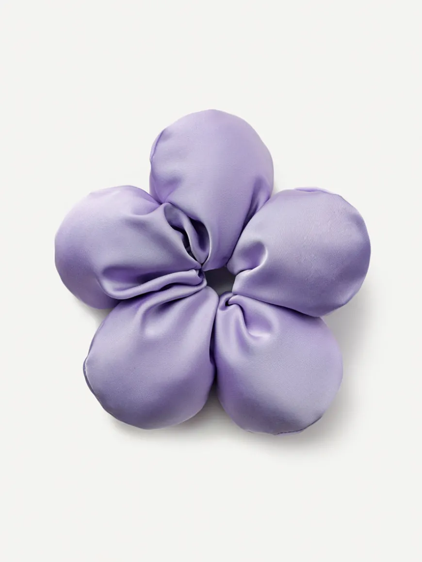 Cream Blossom Purple Scrunchie