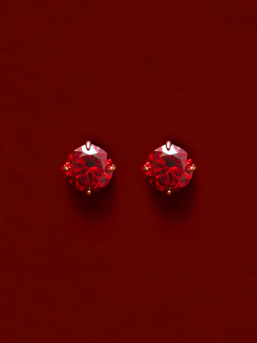 Crystal Delight Dark Red Small Stub-Ohrringe