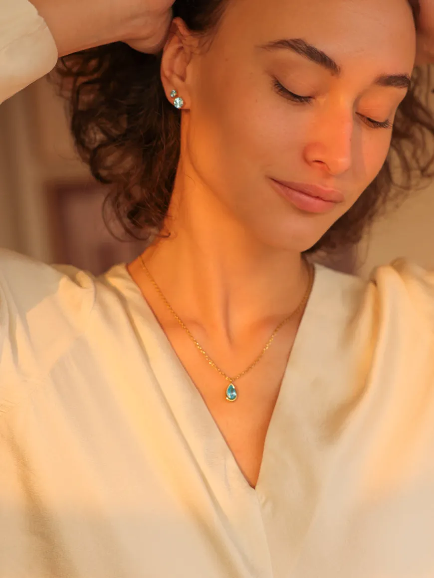 Crystal Delight Light Blue Small Stub-Ohrringe