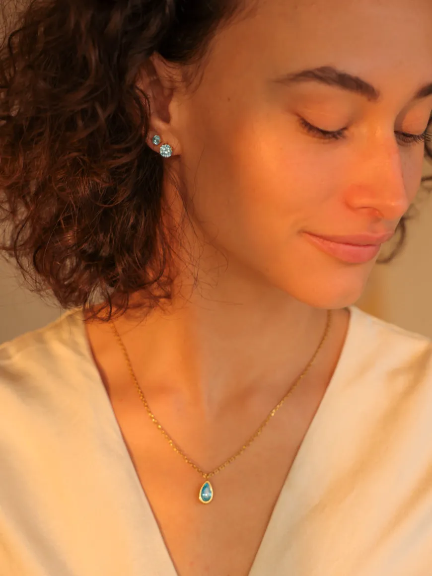 Crystal Delight Light Blue Small Stub-Ohrringe