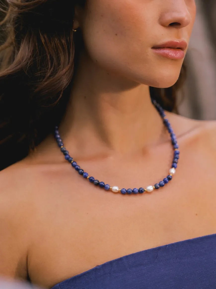 Dawn Pearl Dark Blue Kette