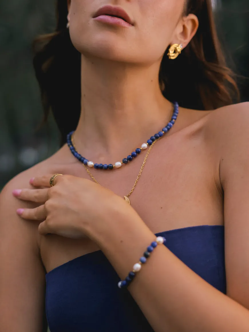 Dawn Pearl Dark Blue Kette