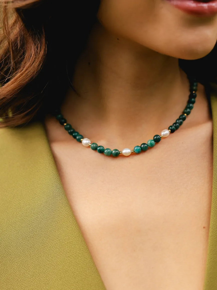 Dawn Pearl Green Kette