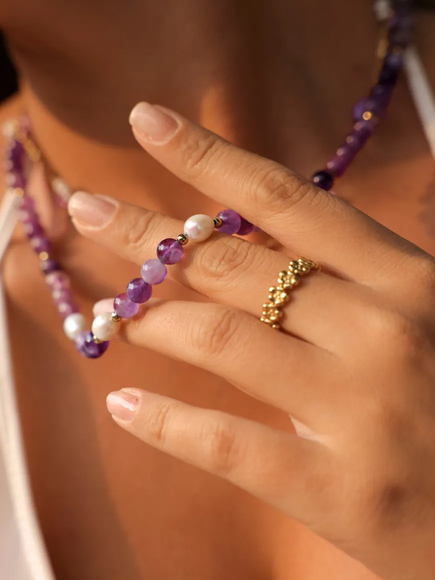 Dawn Pearl Purple Kette