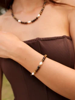 Dawn Pearl Tiger's Eye ARMBAND