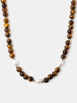Dawn Pearl Tiger's Eye Kette