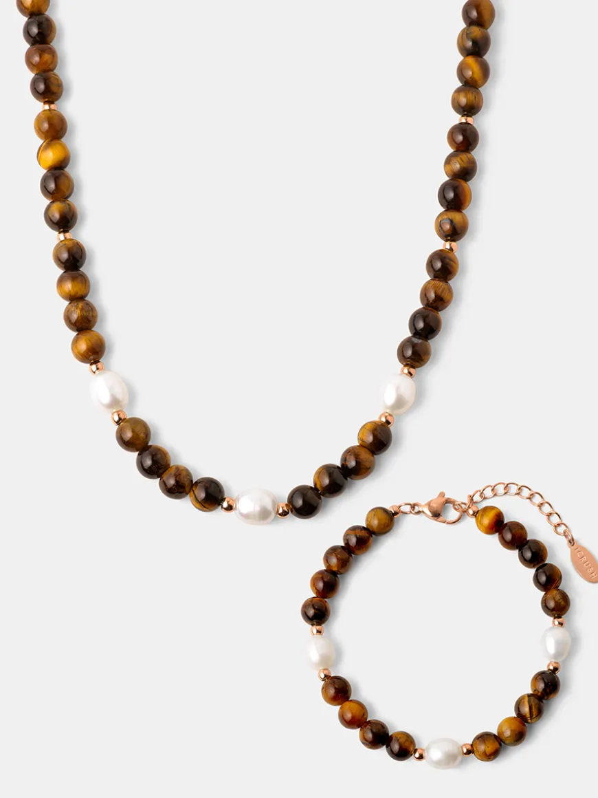 Dawn Pearl Tiger's Eye Set