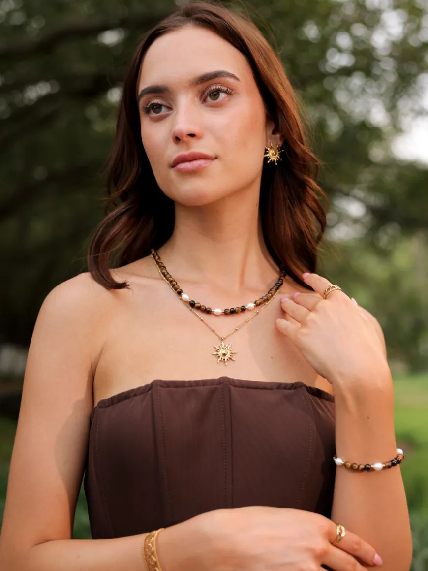Dawn Pearl Tiger's Eye Set