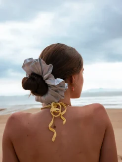 Delicate Wave Black Scrunchie