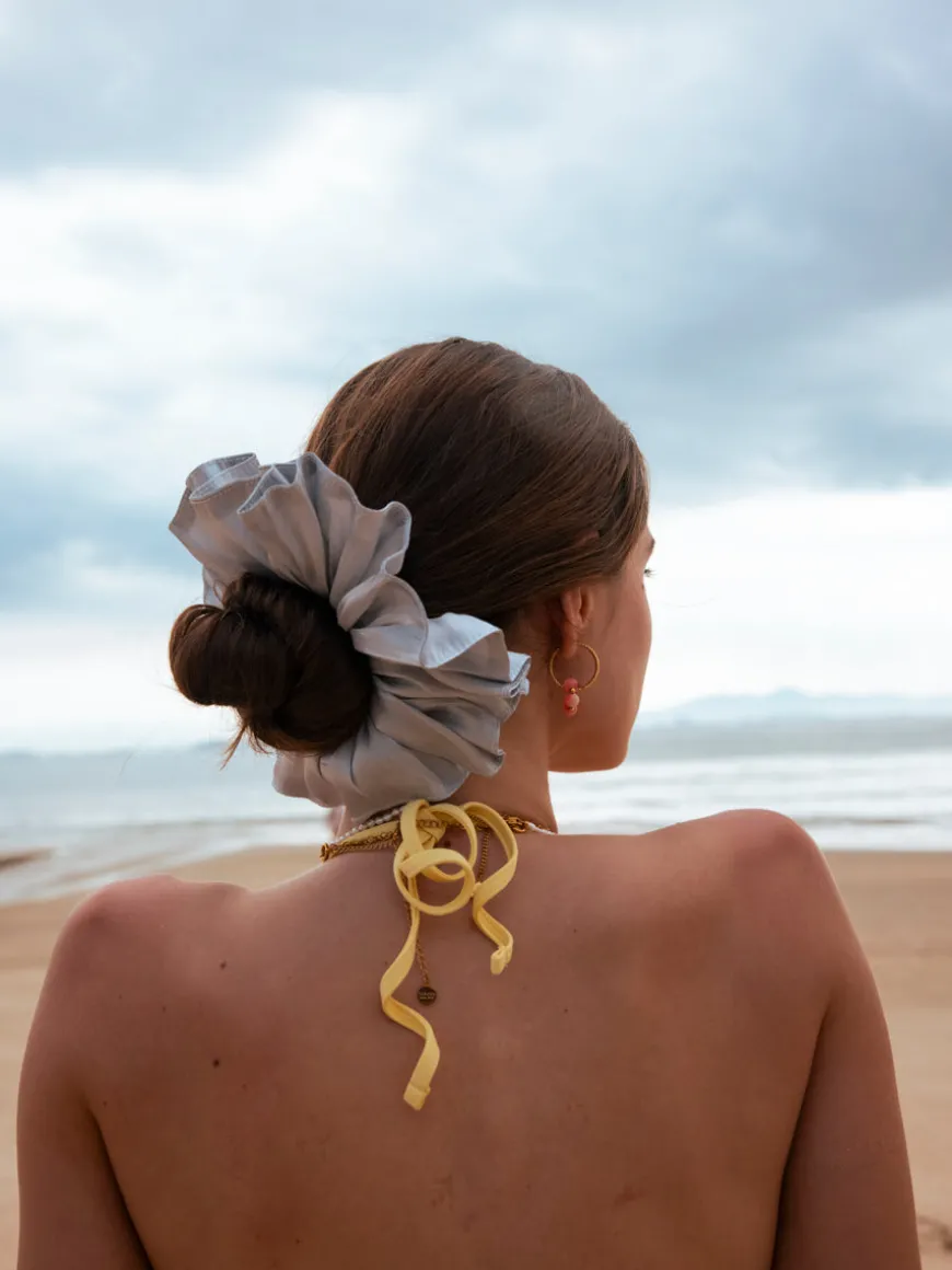 Delicate Wave Black Scrunchie