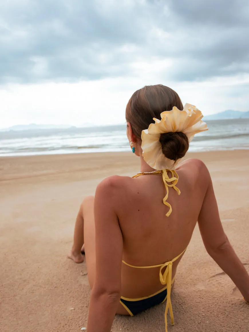 Delicate Wave Light Brown Scrunchie