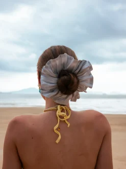 Delicate Wave Light Grey Scrunchie