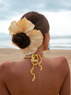 Delicate Wave White Scrunchie