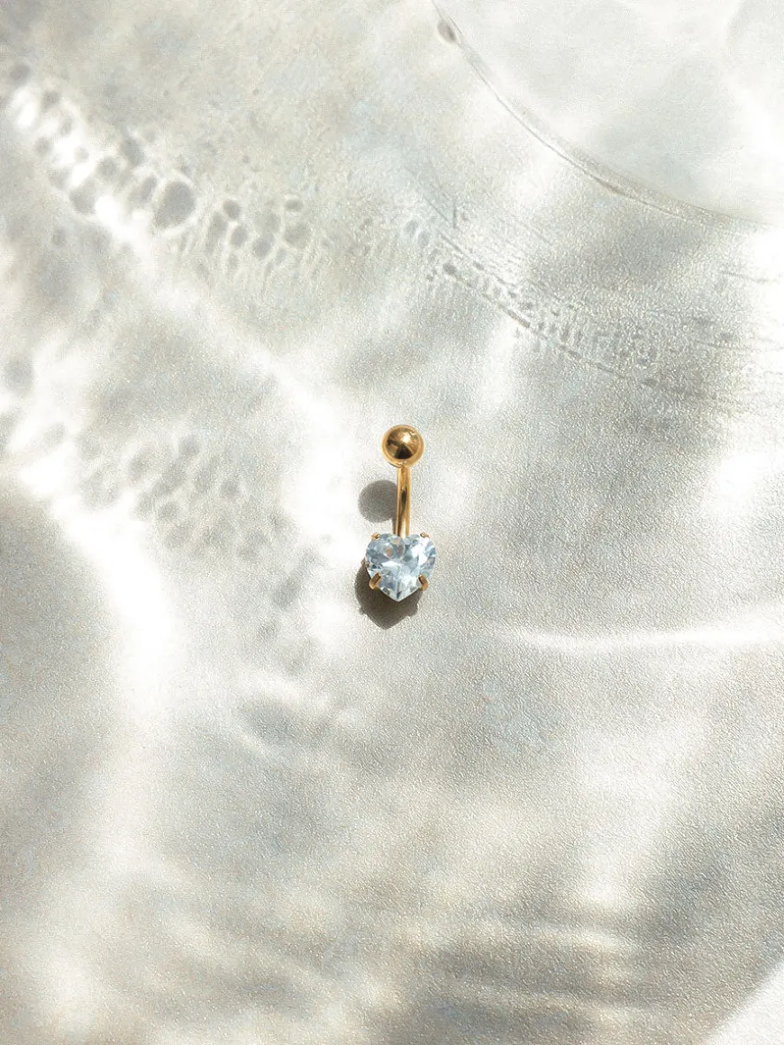 Diamond Heart Bauchnabelpiercing