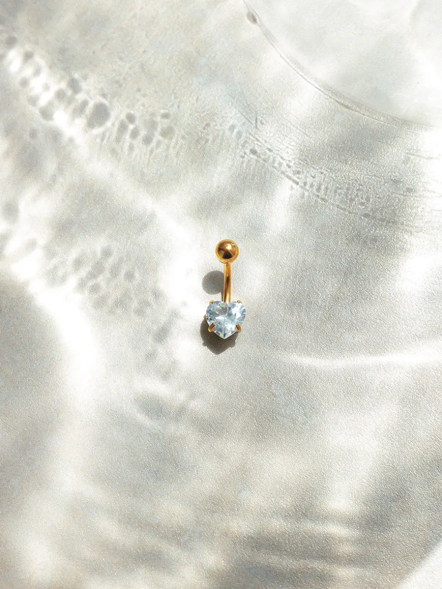 Diamond Heart Bauchnabelpiercing