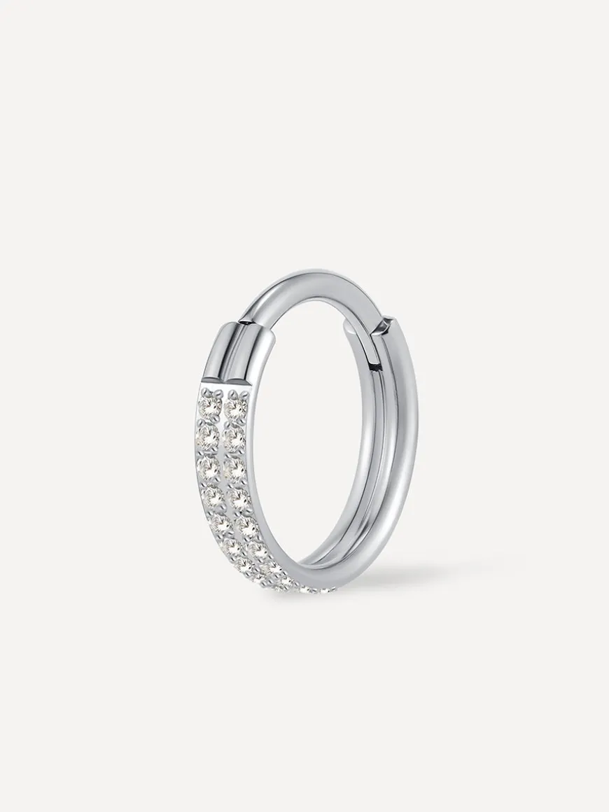 Eternity Glowing Double Hoop Titan Piercing