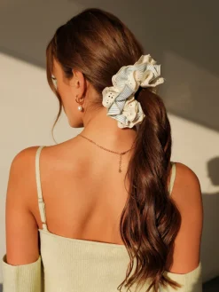 Floral Blue Scrunchie