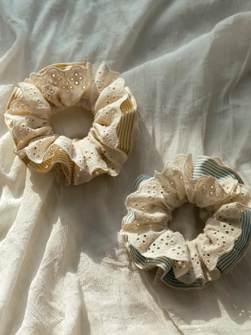 Floral Blue Scrunchie