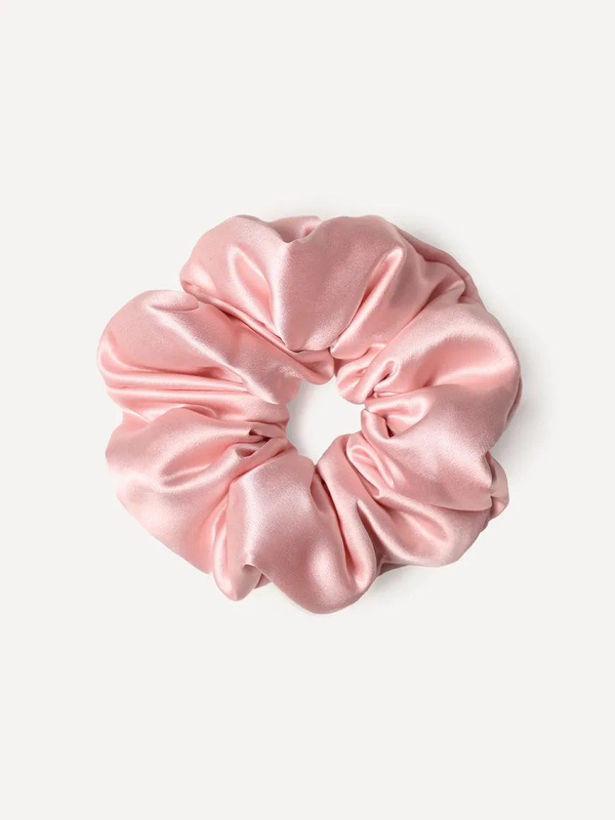 Fluffy Touch Pure Silk Scrunchie Light Pink