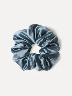 Fluffy Touch Pure Silk Scrunchie Blue