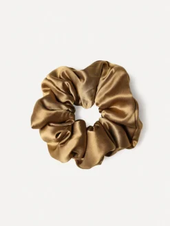Fluffy Touch Pure Silk Scrunchie Light Brown