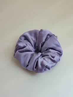 Fluffy Touch Pure Silk Scrunchie Purple