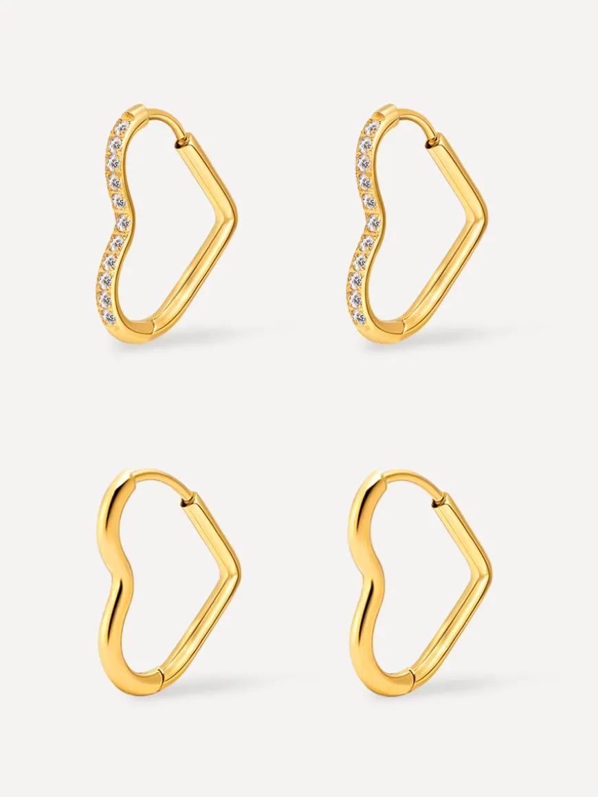 Glow & Grit Open Heart Ohrringe Set