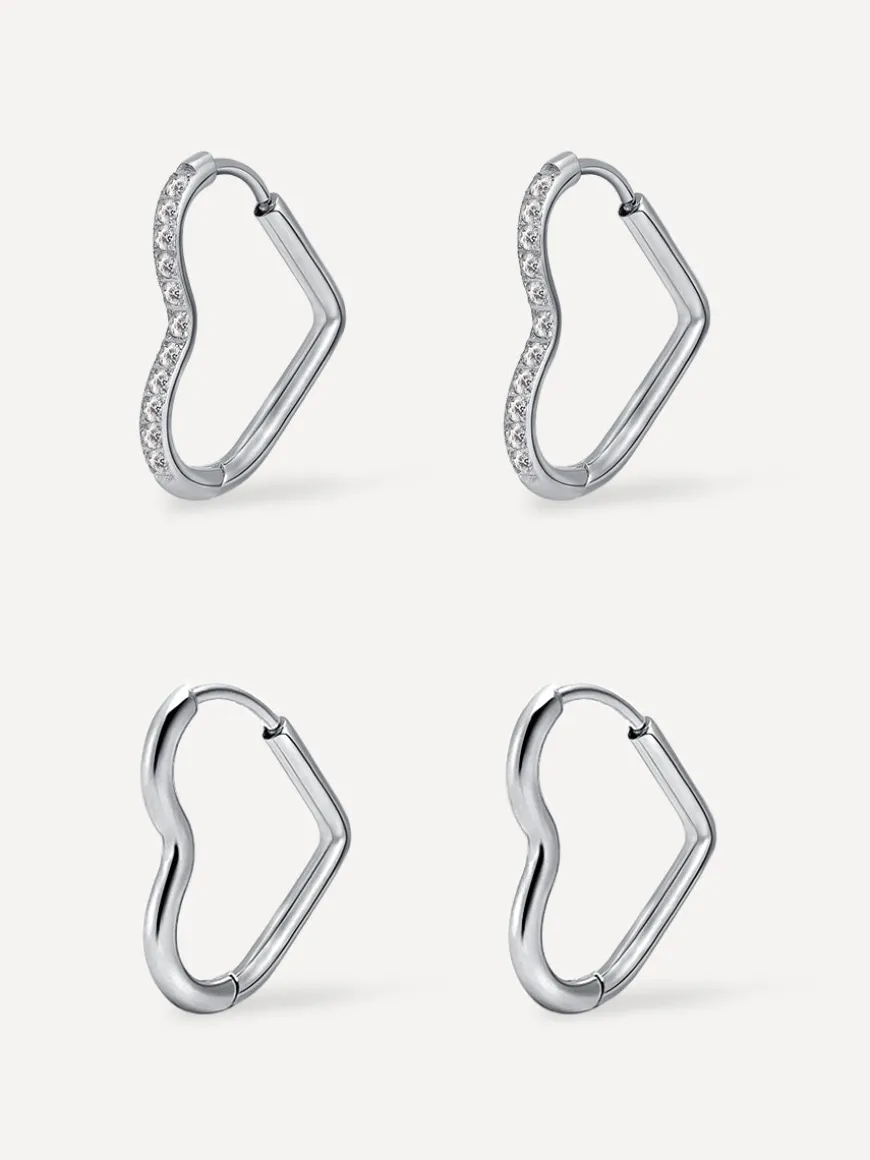 Glow & Grit Open Heart Ohrringe Set