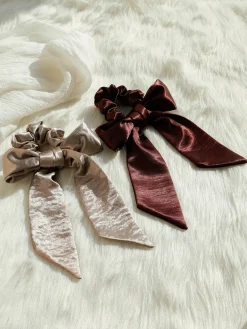 Graceful Bow Red Scrunchie