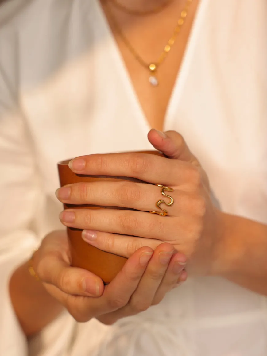 Graceful Wave Ring