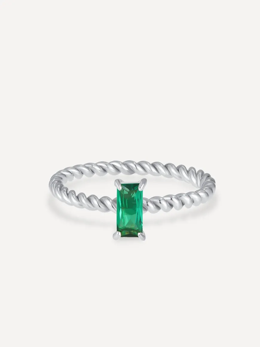 Green Precious Twist Ring