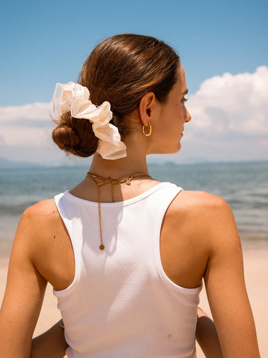 Honey Lace Scrunchie White