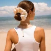 Lace Bow Scrunchie Light Yellow