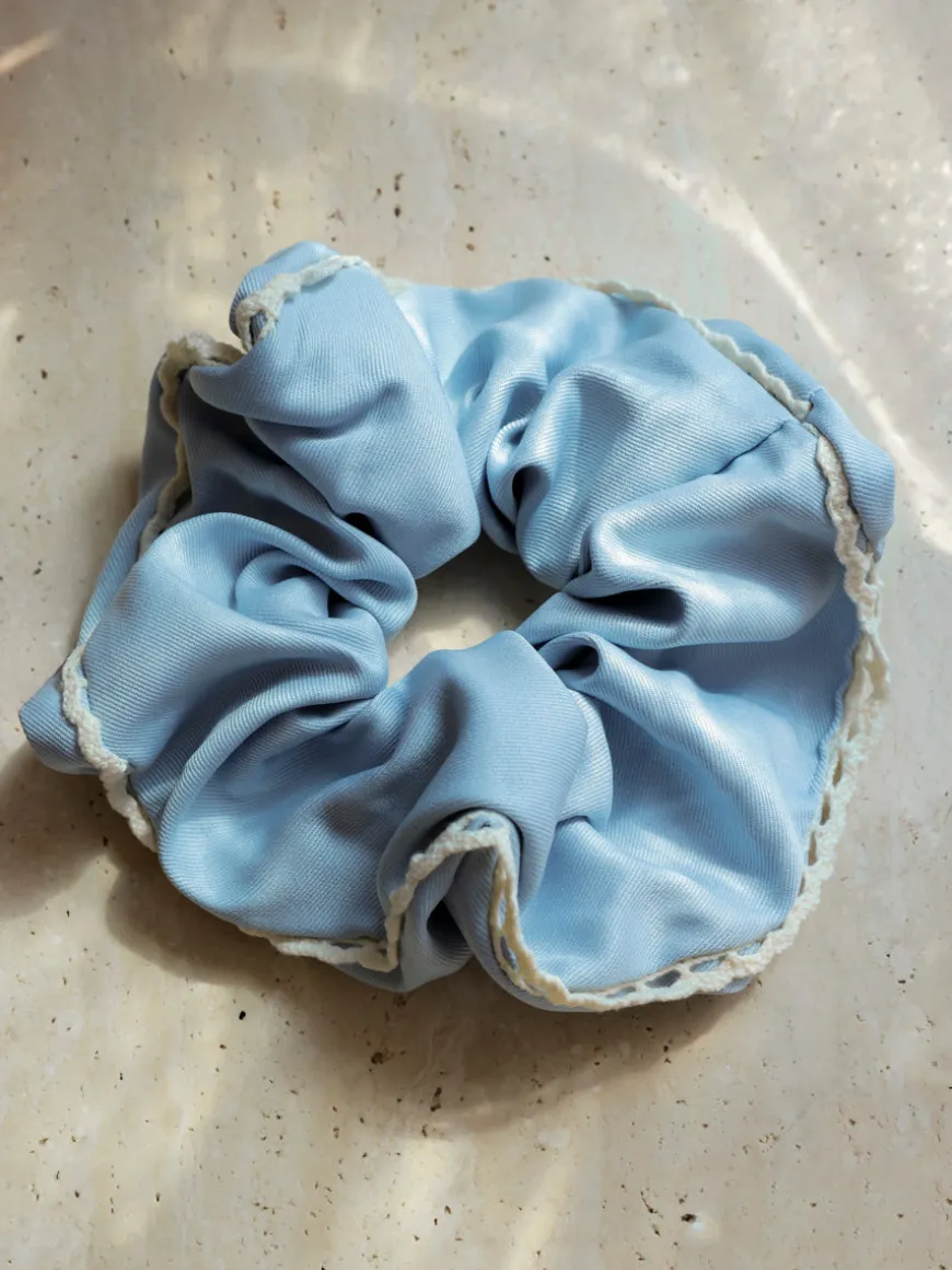 Lace Breeze Blue Scrunchie