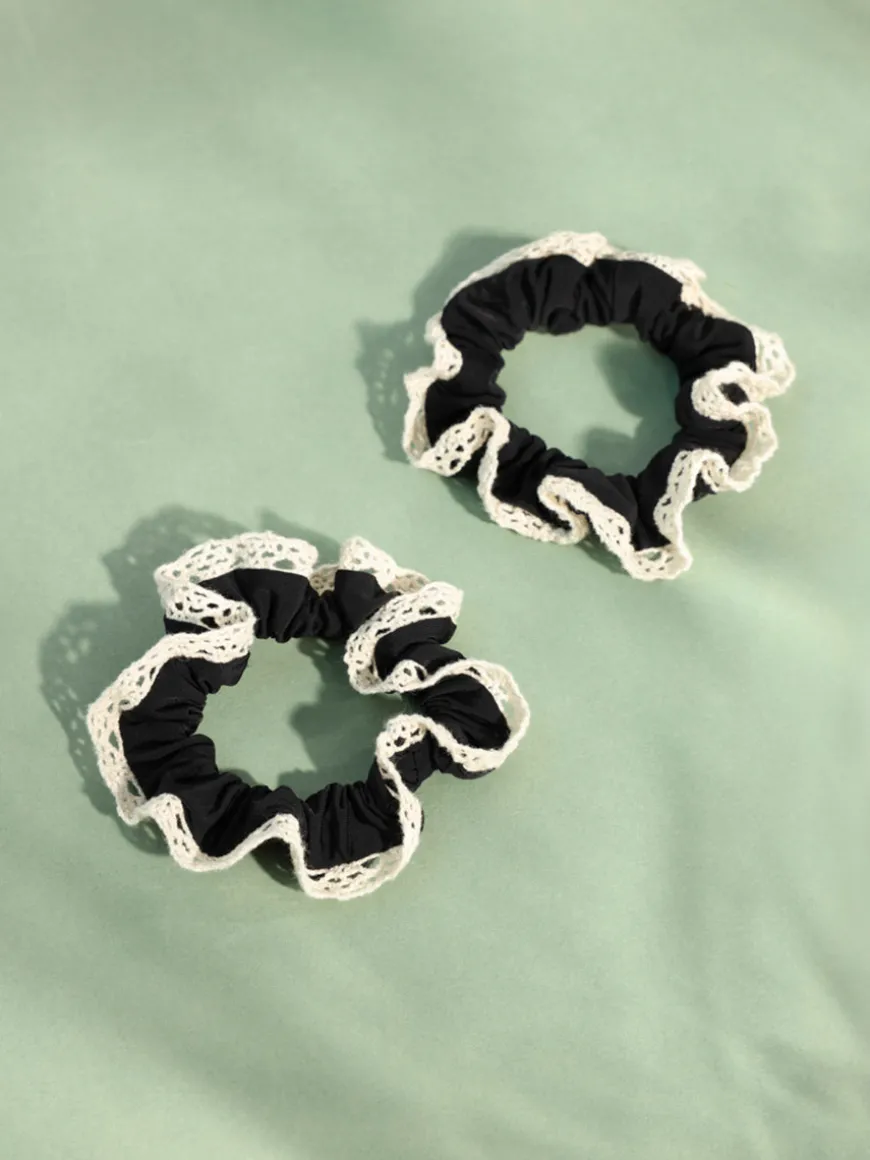 Lace Kiss Set Scrunchie Black