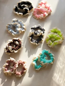 Lace Kiss Set Scrunchie Bright Pink