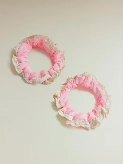 Lace Kiss Set Scrunchie Bright Pink