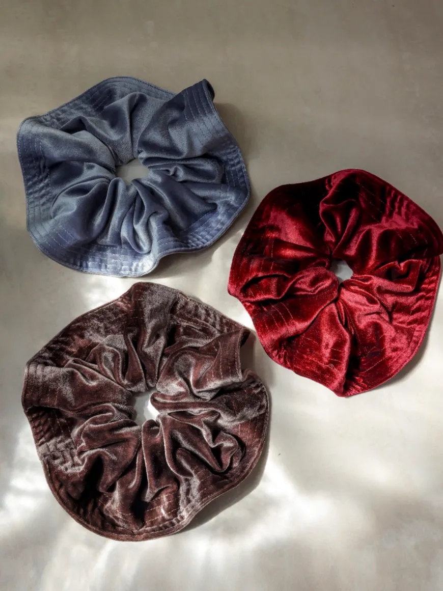 Luxe Velvet Blue Scrunchie