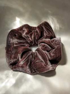 Luxe Velvet Brown Scrunchie