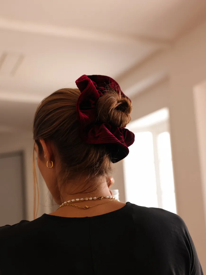Luxe Velvet Red Scrunchie