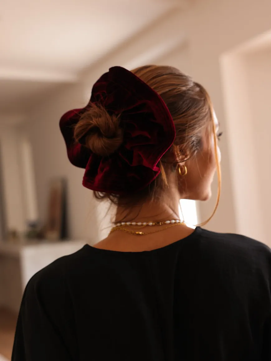 Luxe Velvet Red Scrunchie