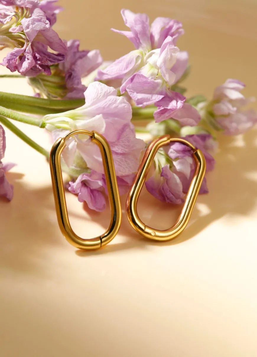 27mm Elegant Oval Ohrringe