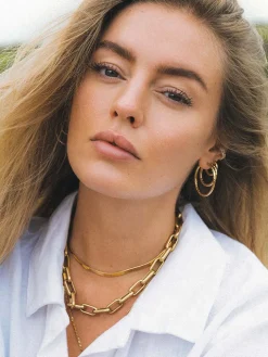 35MM TEXTURED HOOPS LARGE OHRRINGE