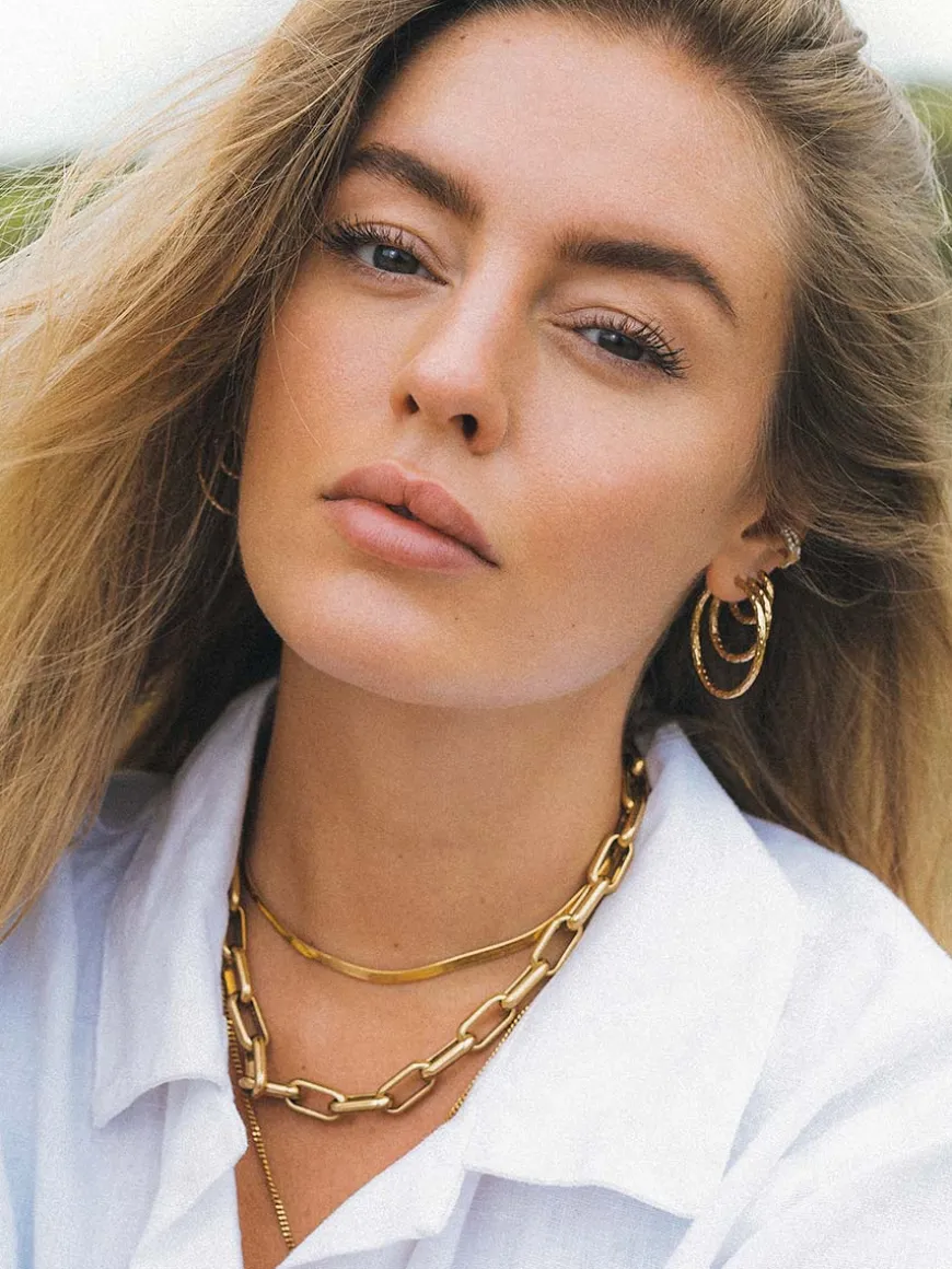 35MM TEXTURED HOOPS LARGE OHRRINGE